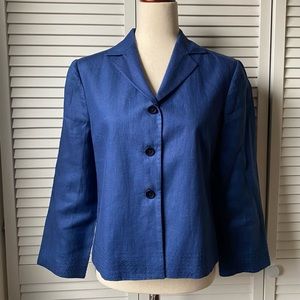 Bye Vertige Women’s Blue Linen Jacket Blazer Size S